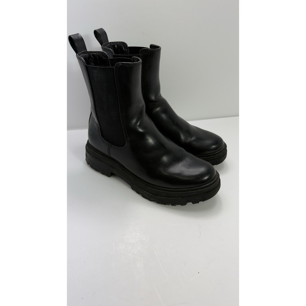 A NEW DAY  #17730 COMBAT BOOTS BLACK TEXTILE UPPER SIZE 6.5